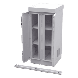 Gabinete de Seguridad / Capacidad 6 Baterías PL110D12 / Acero Galvanizado / Cierre con 2 Candados / Mesa Interior / Exterior IP / 52 kg / 775 x 755 x 558 mm