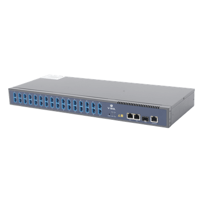 OLT de 1 GPON puerto con Splitter de 1 a 32 SC/UPC Incluido  + 3 puertos Uplink (2 puertos Gigabit Ethernet + 1 puerto SFP/SFP+) , hasta 128 ONUS