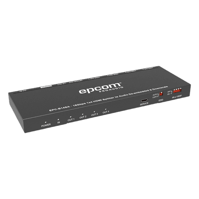 Splitter HDMI 1x4 | 1 Entrada a 4 salidas (Simultaneas) | 4K@60Hz | Extractor de Audio | Down Scaler | HDR  4:4:4 | EDID | 18Gbps