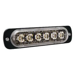 Luz Auxiliar de 6 LED, Rojo, Lente Transparente, SAE
