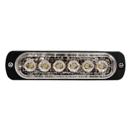 Luz Auxiliar de 6 LED, Rojo, Lente Transparente, SAE