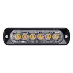 Luz Auxiliar de 6 LED, Rojo, Lente Transparente, SAE