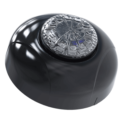 Estrobo Oculto de 12 LED, Rojo/Azul, Lente Transparente, Bisel Negro