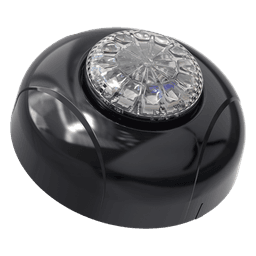 Estrobo Oculto de 12 LED, Rojo/Azul, Lente Transparente, Bisel Negro