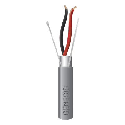 Bobina de 305 Metros (1000 Pies) / Cable 2 x 18 AWG / Color Gris / Blindado / Riser / Aplicaciones de Audio Control de Acceso y Automatización
