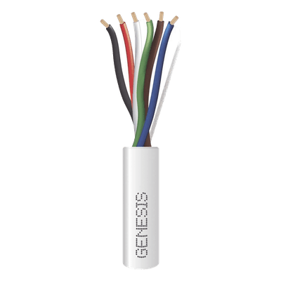Carrete de 305 Metros (1000 Pies) / Cable de Cobre / 6 x 18 AWG / Plenum / Para Interior / Color Blanco / Para Aplicaciones de Alarmas de Intrusión/Control de Acceso/ Automatización / Interfonos y Tv Porteros