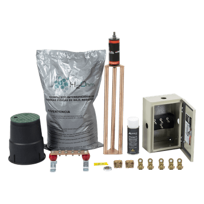 Kit de tierra Física Modelo TG45K con Electrodo Magnetoactivo 50 x 11.5 cm, Capacidad Max: 45 AMP