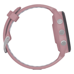 Forerunner® 265S, Bisel negro con carcasa en rosa y correa de silicona en rosa/gris