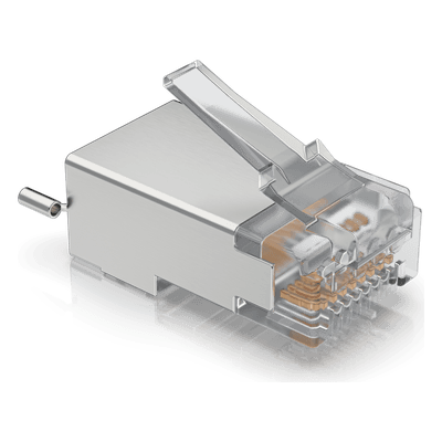Paquete de 100 Conectores RJ45 Blindados Diseñados para Cables Ethernet UISP (UISP Cable Pro y Cable Carrier)