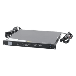 PDU Monitoreable de Transferencia Automática ATS (Fuente Redundante), Con 10 Salidas 5-15R, Enchufes de Entrada NEMA 5-15P, Instalación Horizontal de 19in, 1UR, 15 Amp, 120 Vca 