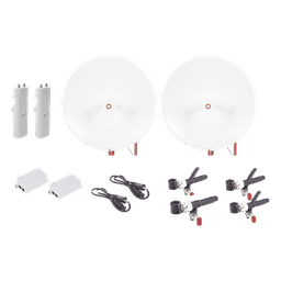 Kit completo de radio C5C con Antena TXP4865D34DP de 34 dBi, Frecuencia (4.9-6.5 GHz), para hasta 65 km, PoE, cable de alimentación y Jumpers Incluidos