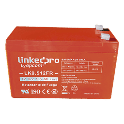 Batería de respaldo 12 V |  9.5 Ah | AGM | Certificada UL94-V0 Retardante a la Flama  | Especial para Seguridad Electrónica | UPS  | Sistemas de Emergencia  | Vida útil 5 años | Terminales F1  + Adaptador F2