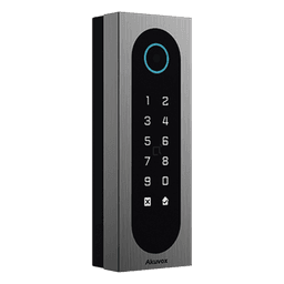 Control de Acceso Slim Akuvox A08S / Aluminio y Vidrio Templado / IP65 & IK09 / Capacidad para 20,000 Tarjetas / Métodos de Acceso Multi (QR, Bluetooth, PIN, RFID) / Soporta Wiegand / 1 Salida de Relay