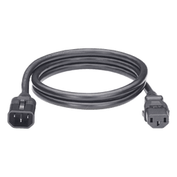 Cable de Alimentación Eléctrica Con Bloqueo de Seguridad, de IEC C14 a IEC C13, 1.2 Metros de Largo, Color Negro, 1 Pieza