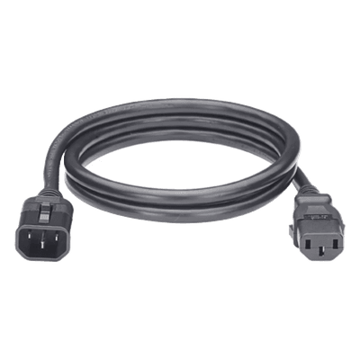 Cable de Alimentación Eléctrica Con Bloqueo de Seguridad, de IEC C14 a IEC C13, 1.8 Metros de Largo, Color Negro, 1 Pieza