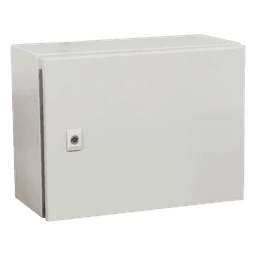 Gabinete de Acero IP66 Uso en Intemperie (400 x 300 x 300 mm) con Placa Trasera Interior Metálica y Compuerta Inferior Atornillable (Incluye Chapa y Llave T). Ideal para Centros de Carga y Tableros de Control.