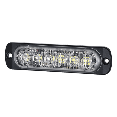 Luz Auxiliar de 12 LED, Rojo/Claro, Lente Transparente, SAE