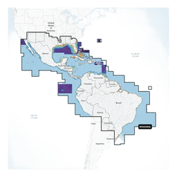 Cobertura Marítima / Costa de México, Centroamérica y Brasil / Incluye Golfo de EE. UU. y Costa Oriental / Bermudas, Bahamas, Cuba, Puerto Rico / Islas Vírgenes, Jamaica, Canal de Panamá / Costa Occidental de Sudam&e