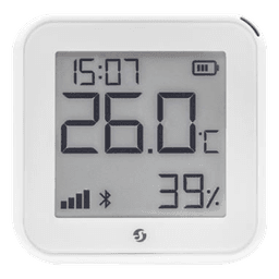 Pantalla Sensor de temperatura y humedad, inteligente e inalámbrico, integrable a la App de Shelly.