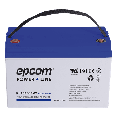 Batería de respaldo 12 V 100 Ah AGM | Certificada UL94-HB Retardo a la flama básica | Ciclo profundo | Para uso en aplicaciones fotovoltaicas y de emergencia | Terminales T4