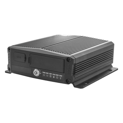 DVR Móvil / Multiplataforma / 4 Canales AHD + 2 canales IP/ Almacenamiento en Memoria Micro SD / H.265 / Chip IA Embebido / Soporta 4G / GPS