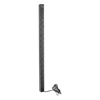 PDU Vertical para Rack con 18 Tomas NEMA 5-15R, 15A, 1.22 m (48 in) de Altura, Acero Color Negro