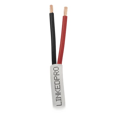 Bobina de 305 Metros (1000 Pies) / Alambre de Cobre 2 x 18 AWG / Color Blanco / CM / Para Sistemas de Seguridad y Alarmas