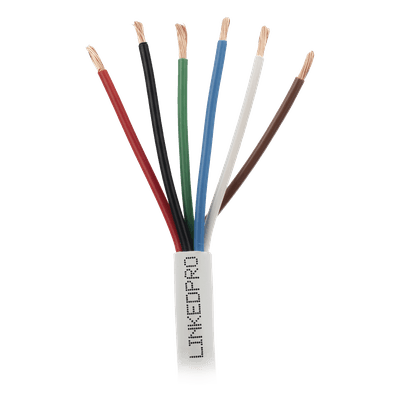 Bobina de 305 Metros (1000 Pies) / Alambre de cobre / 6 x 18 AWG / Color Blanco / CMR / Para Sistemas de Seguridad y Alarmas
