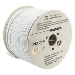 Bobina de 305 Metros (1000 Pies) / Alambre de cobre / 6 x 18 AWG / Color Blanco / CMR / Para Sistemas de Seguridad y Alarmas