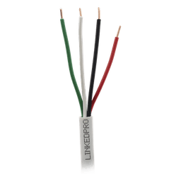 Bobina de 305 Metros (1000 Pies) / Alambre de Cobre 4 x 18 AWG / Color Blanco / CM / Para Sistemas de Seguridad y Alarmas