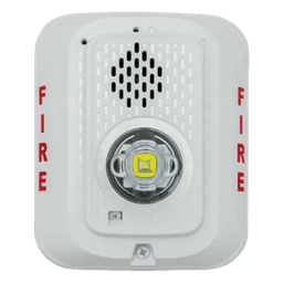 Sirena con lámpara estroboscópica LED de 2 hilos para pared, candela seleccionable, color blanco, compatible con SpectrAlert