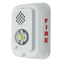 Sirena con lámpara estroboscópica LED de 2 hilos para pared, candela seleccionable, color blanco, compatible con SpectrAlert
