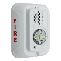 Sirena con lámpara estroboscópica LED de 2 hilos para pared, candela seleccionable, color blanco, compatible con SpectrAlert