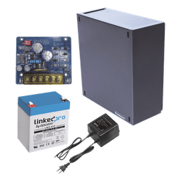 Kit con fuente PLB2 con salida de 12 Vcc a 1.5 Amper, incluye transformador y batería de 12 V a 5.5 Amper 