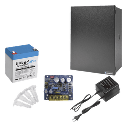 Kit con fuente PLB3 con salida de 12 Vcc a 4 Amper, incluye transformador y batería de 12 V a  5.5 Amper 