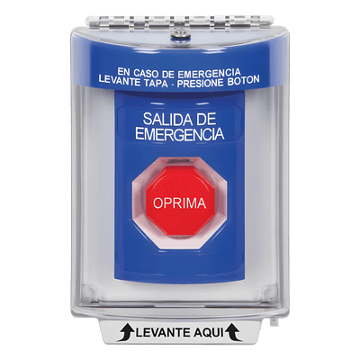 Botón Multipropósito, Salida De Emergencia, Reset Neumático, Sin Bocina , Texto En Español, Tapa De Policarbonato, 2 Relevadores forma C, Interior y Exterior