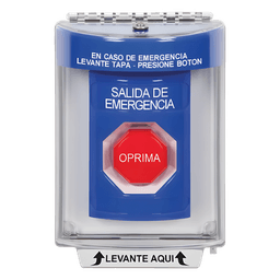 Botón Multipropósito, Salida De Emergencia, Reset Neumático, Sin Bocina , Texto En Español, Tapa De Policarbonato, 2 Relevadores forma C, Interior y Exterior