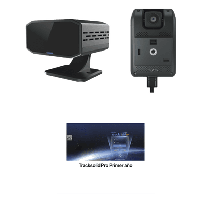 KIT Dashcam con sistema de control ADAS (asistencia de manejo) y Camara DMS con IA (JC170) / Multiples alarmas /Comunicación dos vías / ideal para flotas vehiculares / Facil instalacio / Incluye primer año TrackSolidPro