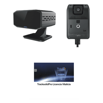 KIT Dashcam con sistema de control ADAS (asistencia de manejo) y Camara DMS con IA (JC170) / Multiples alarmas /Comunicación dos vías / ideal para flotas vehiculares / Facil instalacio / Incluye licencia vitalicia plataforma TrackSolidPro
