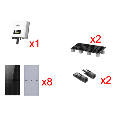 Kit Solar Interconexion 5kW 220Vca / Inversor AFORE / 8 Paneles de 645W / Montaje Incluido  