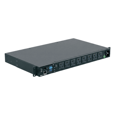 PDU Monitoreable / 8 Salidas 5-20R / Entrada NEMA 5-15P / Horizontal 1U / 19 in / 120 Vca / 20 Amp