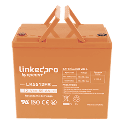 Batería de Respaldo AGM-VRLA / 12 V / 55 Ah / Terminales T2 / Vida Útil 5 Años / UL94-V0 / 230 x 139 x 215 mm (9.1 x 5.5 x 8.5 in)