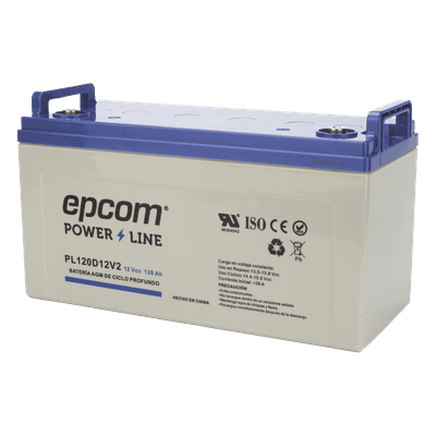Batería de respaldo 12 120 Ah AGM | Certificada UL94-HB Retardo a la flama básica | Ciclo profundo | Para uso en aplicaciones fotovoltaicas y de emergencia | Terminales T4 