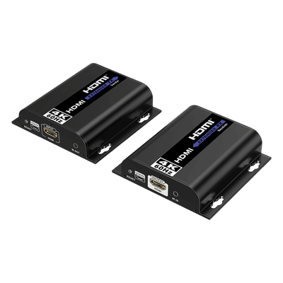Kit extensor para distancias de hasta 200 metros | Resolución 4K @60Hz | Cat 6 | Conexión uno a uno y uno a muchos hasta 120 mts | Compatible con Switch gigabit | Control IR 