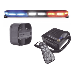 Kit de Sirena, Bocina y Torreta de 47", Serie 16 con 300 LEDs, Dual Color, Frente: Rojo/Blanco, Azul/Blanco, Trasero: Rojo/Ámbar, Azul/Ámbar