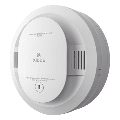 Alarma combinada de humo y monóxido de carbono a baterías, sensor fotoeléctrico y electroquímico, para vivienda