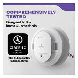 Alarma combinada de humo y monóxido de carbono, cableada a 120V CA con respaldo de batería AA, interconectable