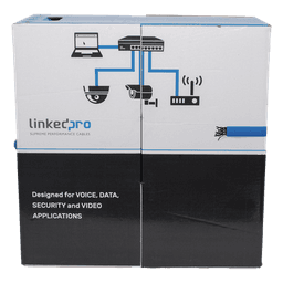 Bobina de Cable de 305 Metros (1000 Pies) Cat6+, CM, Calibre 23 Alto Rendimiento, ETL, UL, Color Azul, Super Flexible, para Aplicaciones de Video Vigilancia, Video HD, y Redes de Datos. Uso Interior.