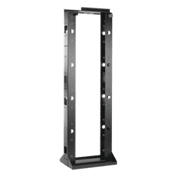 Rack Abierto Sísmico de 2 Postes Estándar de 19 in / 45U / 2.19 m (7.2 ft) de Altura / Capacidad 2,500 lb (1,134 kg) / Acero Calibre 10 (3.4 mm) / Certificación NEBS Zona 4 y OSHPD / Negro RAL 9005