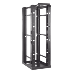 Rack Abierto Sísmico de 4 Postes Estándar de 19 in / 45U / 2.19 m (7.2 ft) de Altura / Capacidad 2,500 lb (1,134 kg) / Acero 3.4 mm / Certificación NEBS Zona 4 y OSHPD / Negro RAL 9005